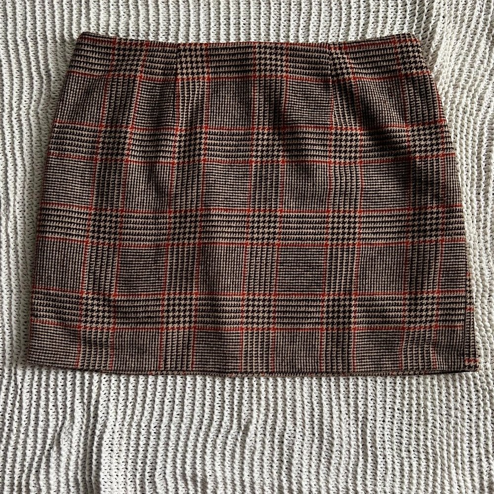 Forever21 Burnt Orange / Brown Plaid Mini Skirt [Plus Size - Size 2x]